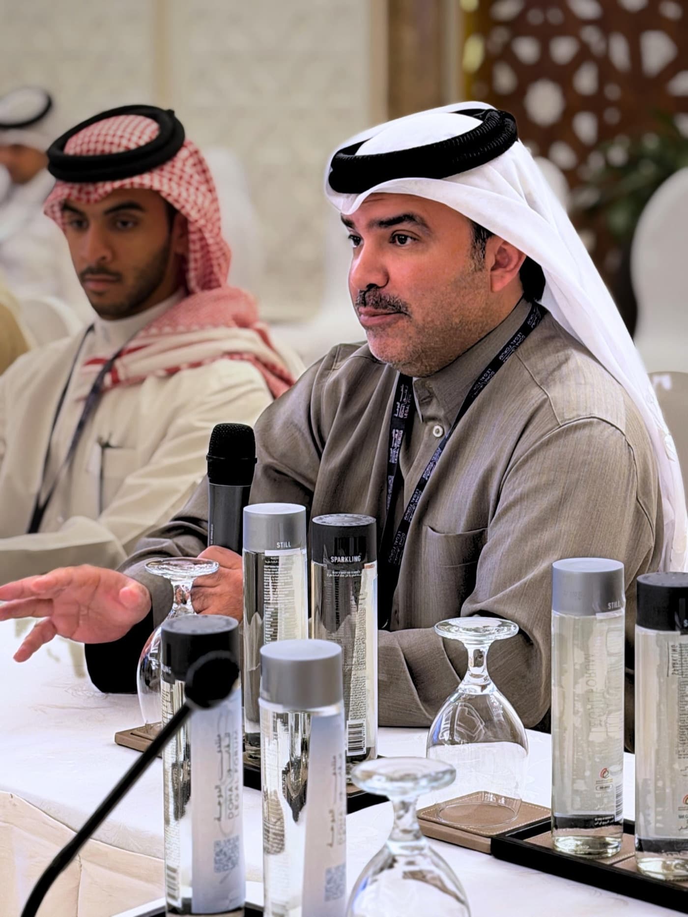 Faysel Al Mohannadi at a legal forum in Doha