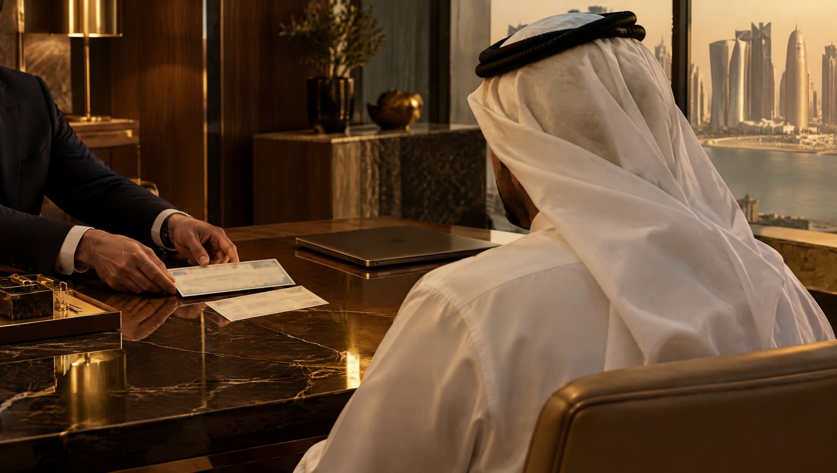 الشيكات والديون: مكتب الفيصل للمحاماة، الدوحة