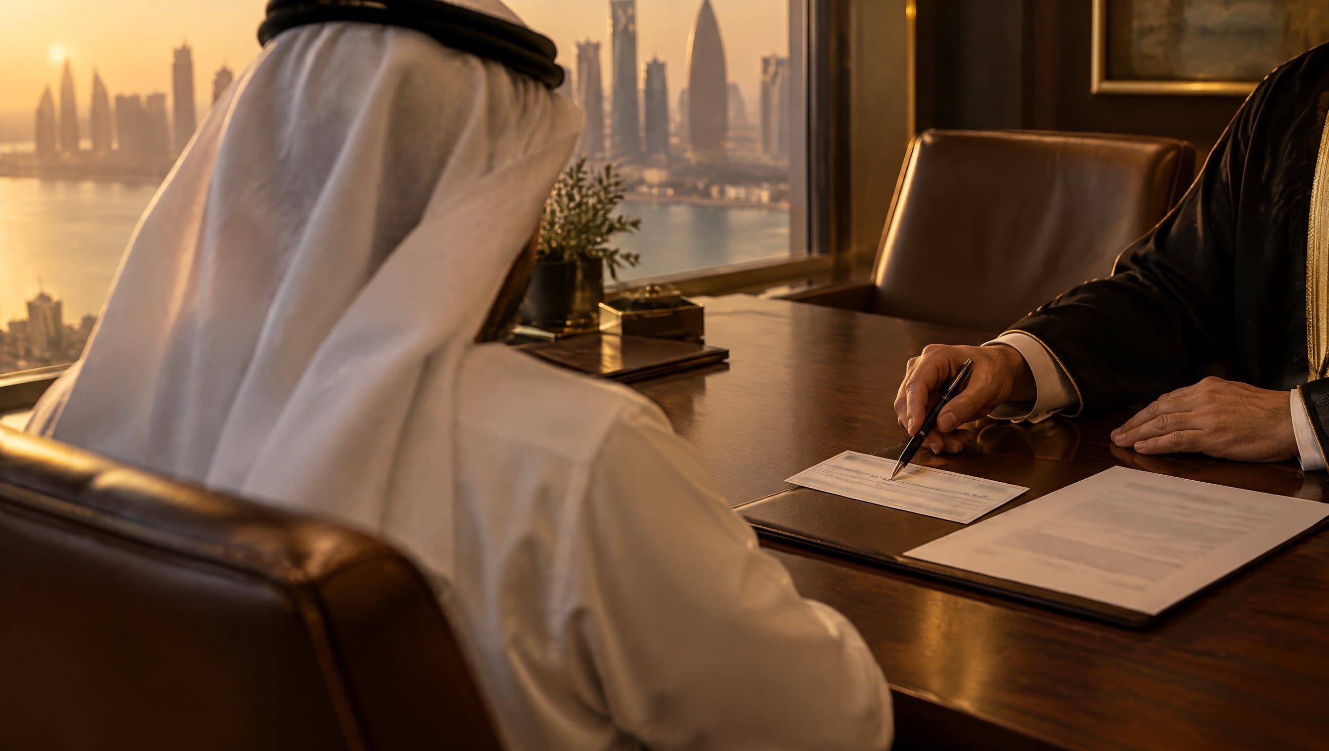 المحامي فيصل المهندي في مكتب الفيصل للمحاماة بالدوحة