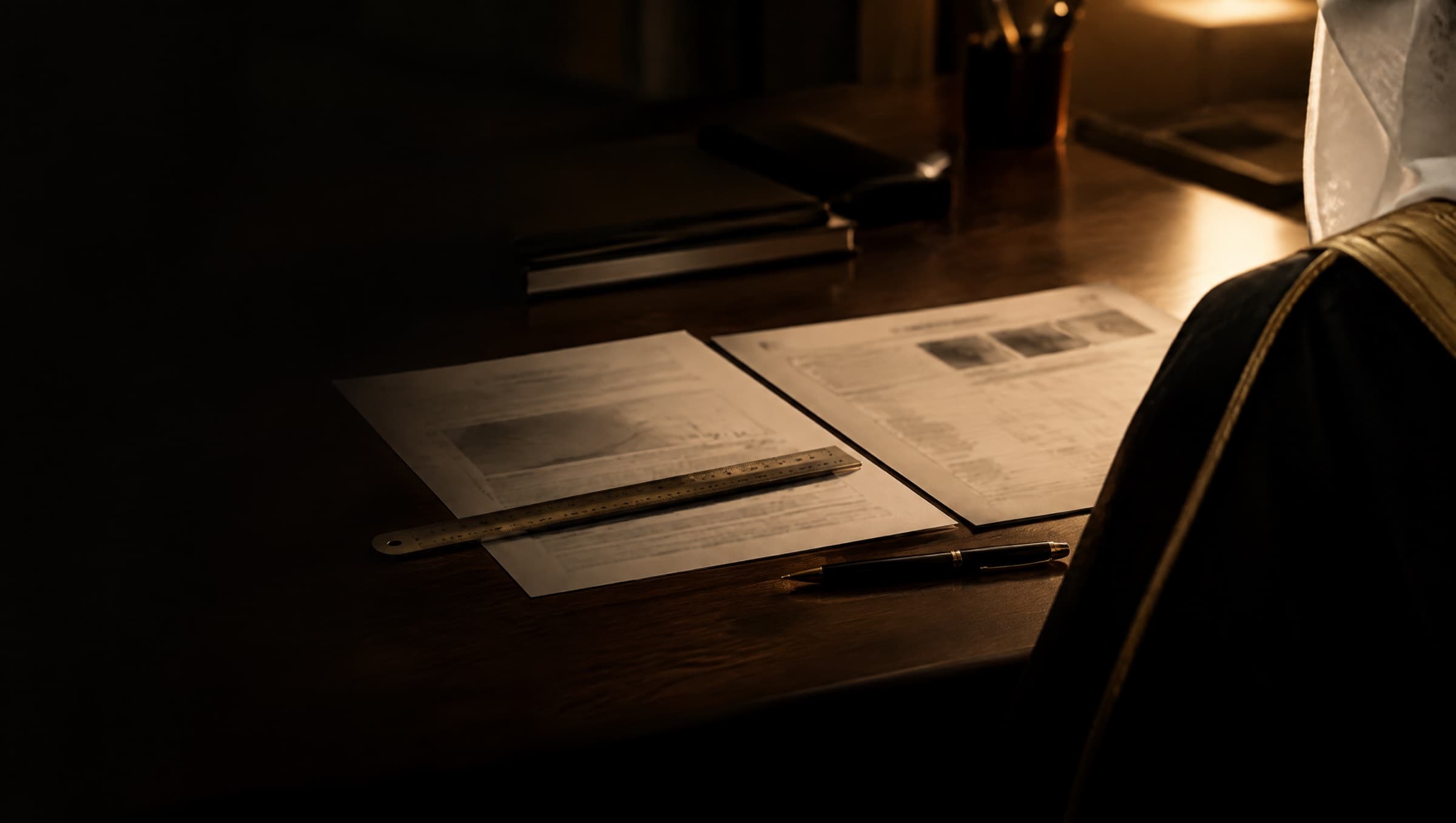 A lawyer's hands checking a laboratory report against handwritten notes.