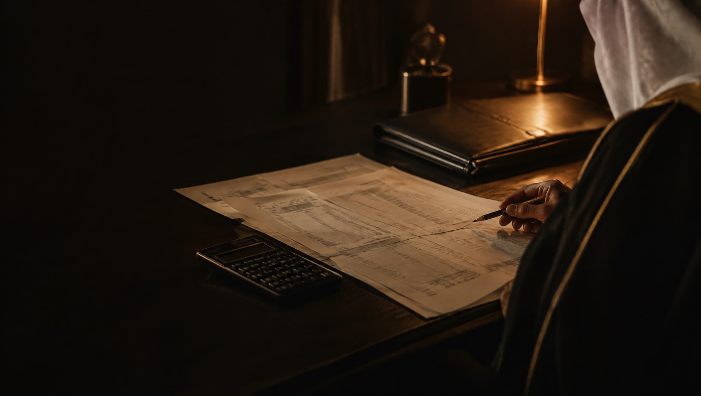 Bank statements and transfer receipts laid out in date order, with a pen linking the entries.